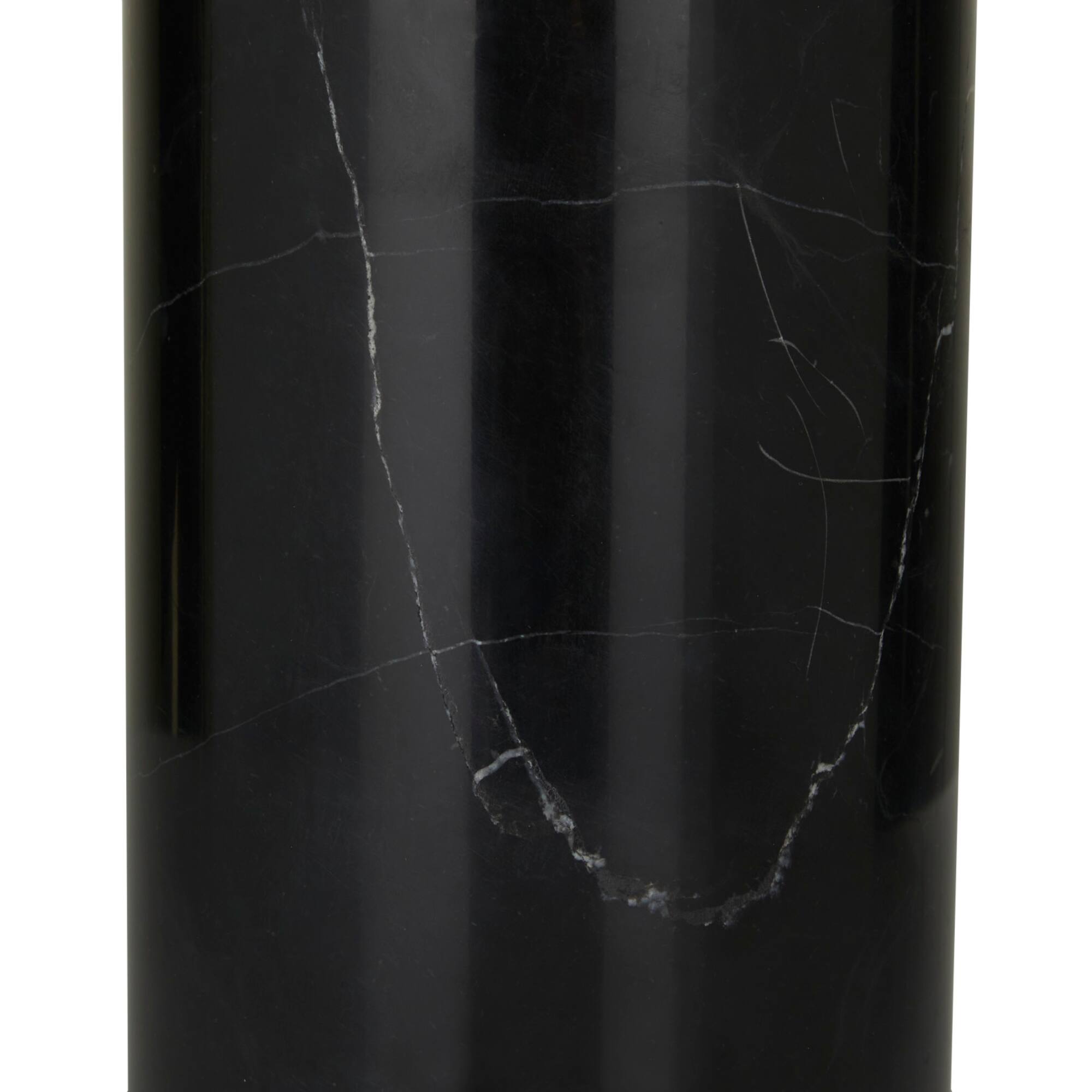 Black Marble Thick Stand Table Lamp with Drum Shade 15" x 15" x 24"